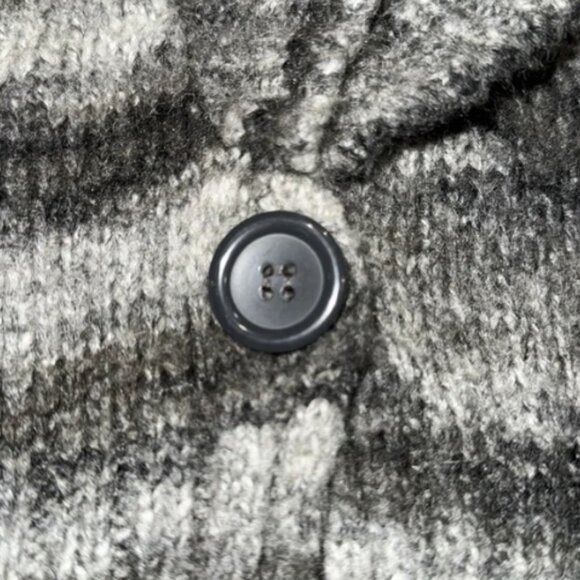 Bandolin Sweater Cardigan Women’s Sz Large Gray Striped Single Button Cozy Soft - Picture 3 of 9